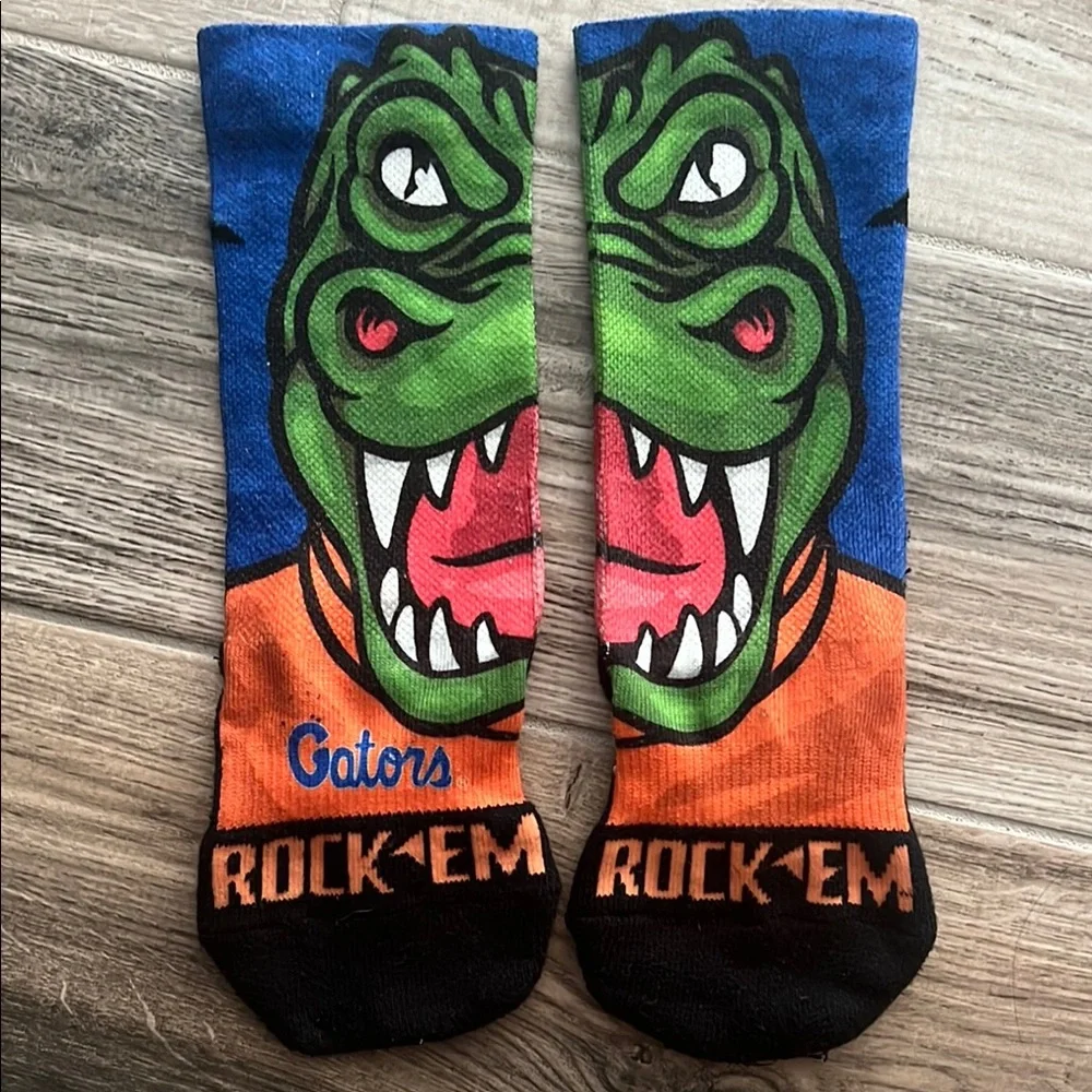 Kids Gators Graphic Socks - Blue, Green, Orange